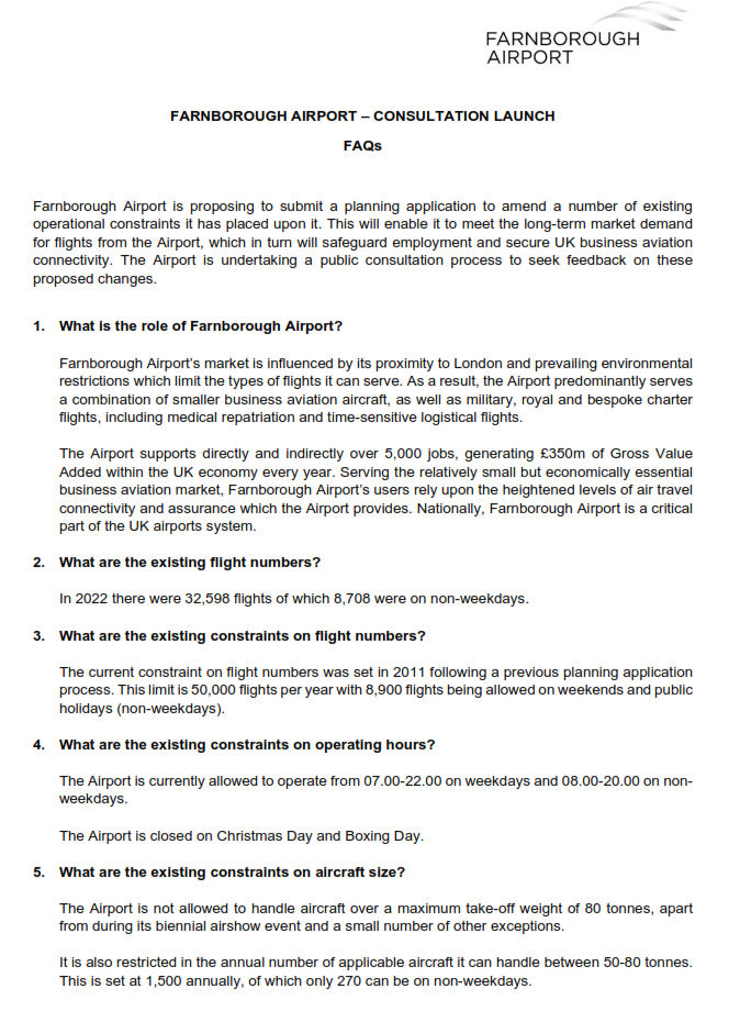 farnborough consultation faq P1